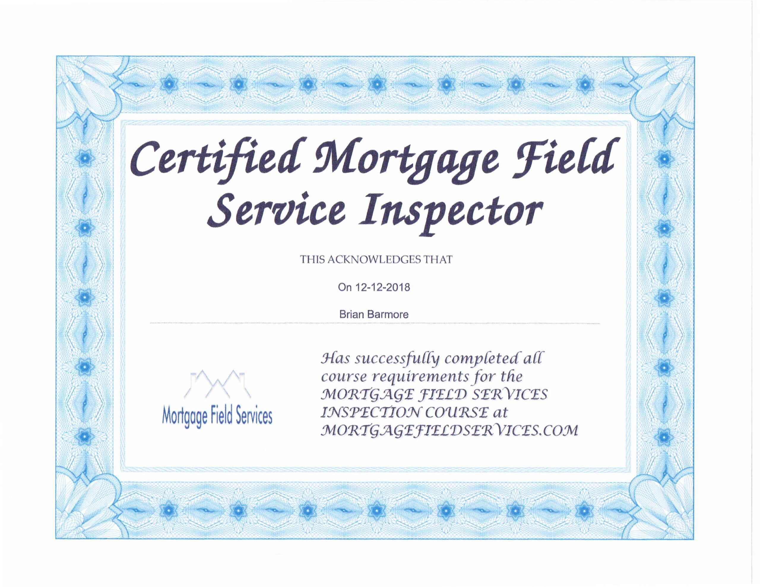 Mortgage Field Service Inspector