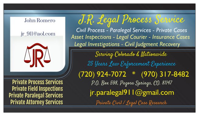 J.R. Legal Process Service & Mortgage Field Inspections